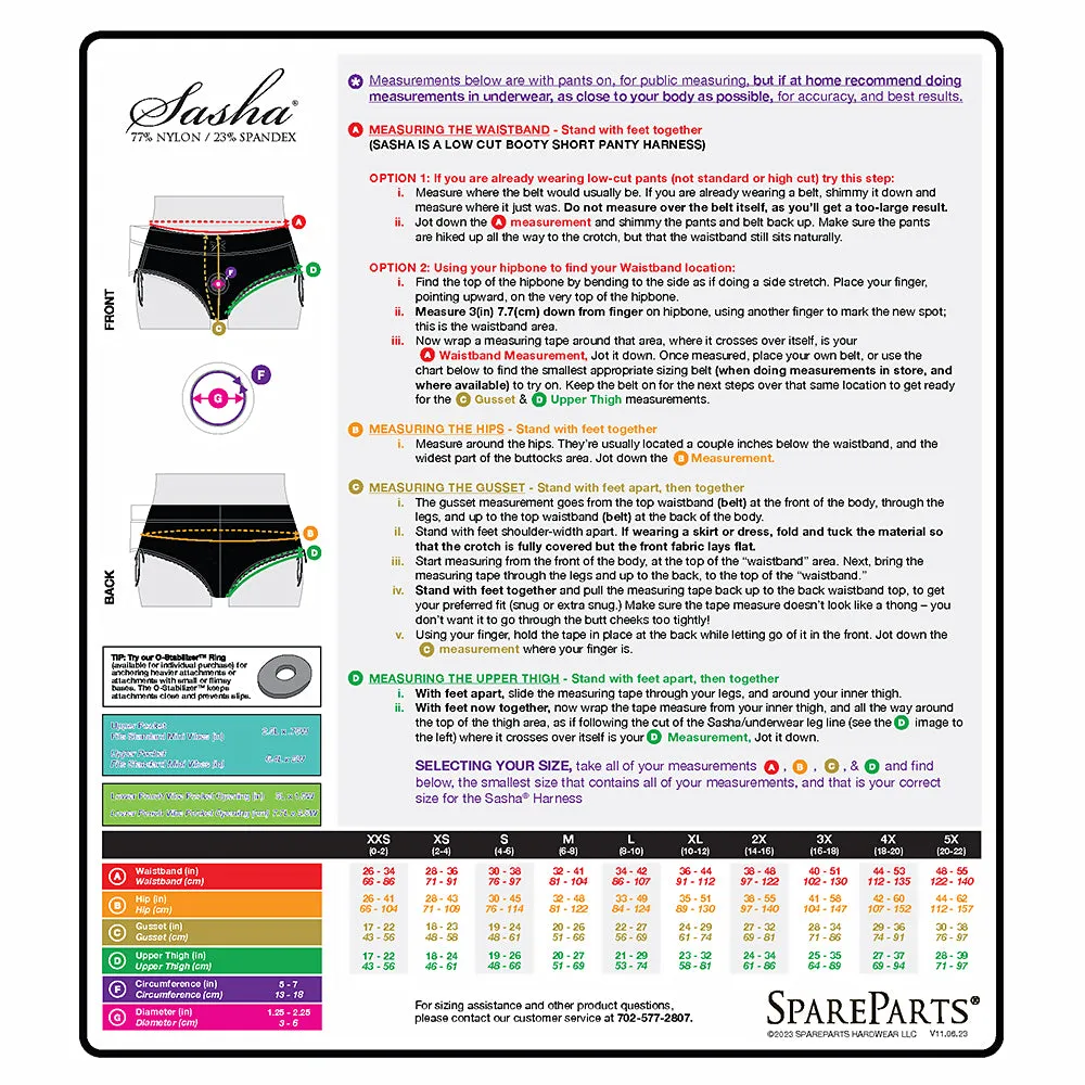 SpareParts Sasha Cinch Booty Short Harness Red/Black Size 4XL