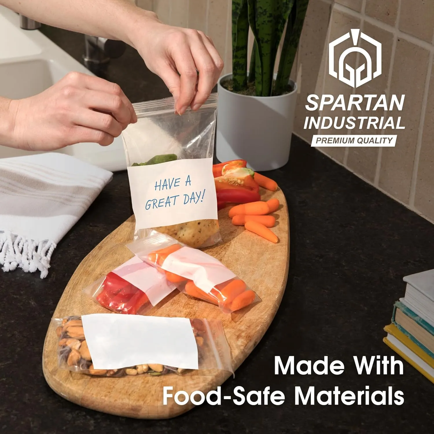 Spartan Industrial - 2" X 3" Plastic Zip Bags With Writable White Block (1000 Count) 2 Mil Small Reclosable Bags for Jewelry, Buttons, Bolts