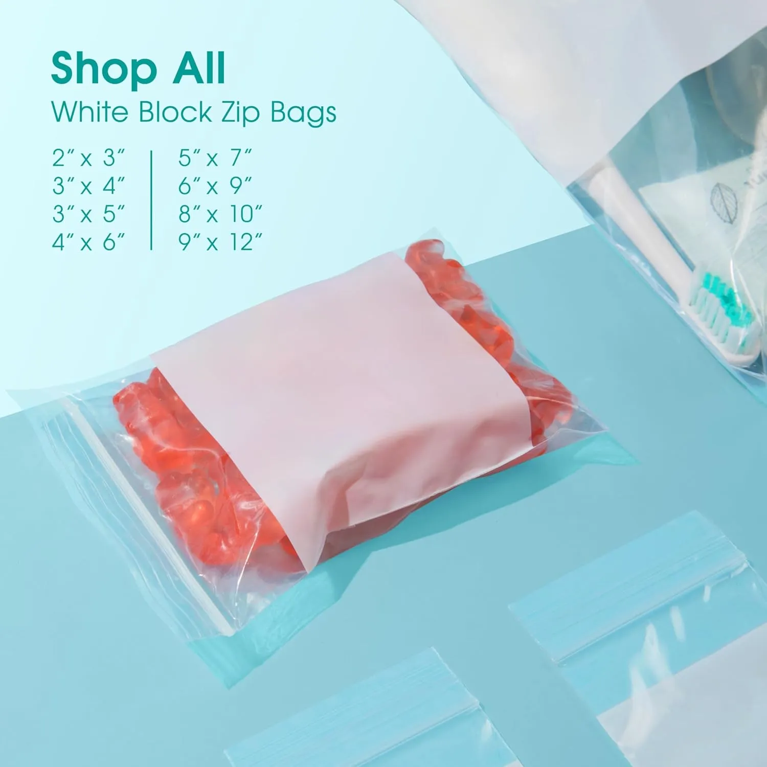 Spartan Industrial - 2" X 3" Plastic Zip Bags With Writable White Block (1000 Count) 2 Mil Small Reclosable Bags for Jewelry, Buttons, Bolts