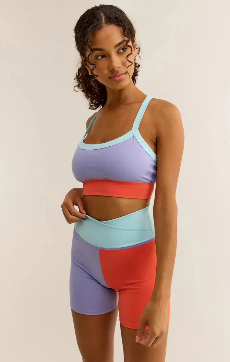 Spot On Color Block Bra - Cosmic Sky [Z Supply]