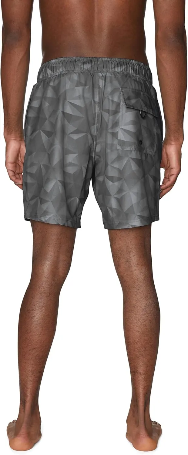 Spyder Men's Swim Trunks, Stretch, Quick-Dry, 7-inch Board Shorts, UPF 50 , Brief Liner