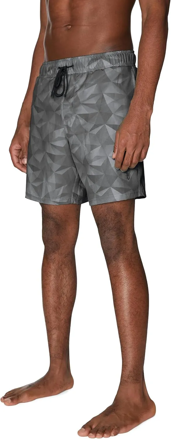 Spyder Men's Swim Trunks, Stretch, Quick-Dry, 7-inch Board Shorts, UPF 50 , Brief Liner
