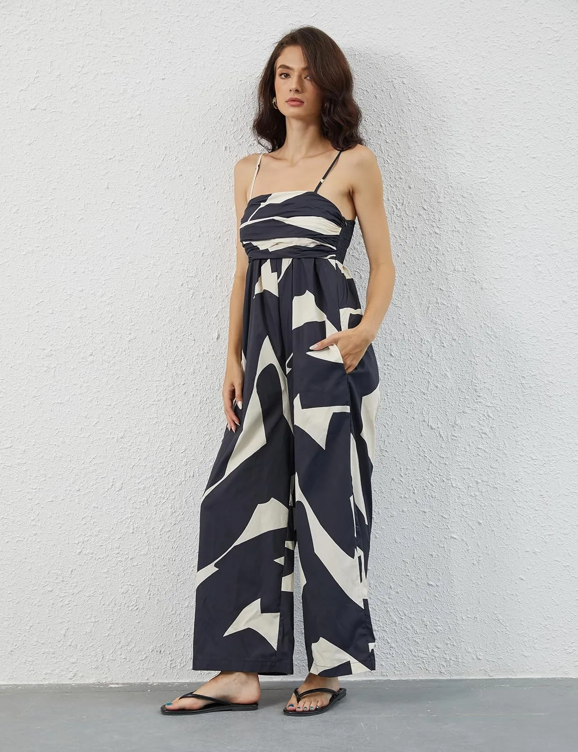 Summer Wide Leg Jumpsuits Women Casual Boho Spaghetti Strap Sleeveless Long Rompers 2025 Trendy One Piece Outfits