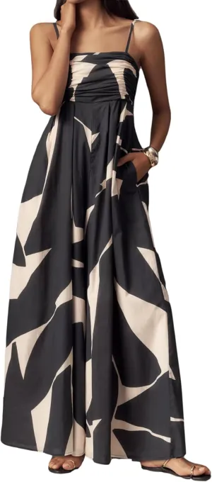 Summer Wide Leg Jumpsuits Women Casual Boho Spaghetti Strap Sleeveless Long Rompers 2025 Trendy One Piece Outfits