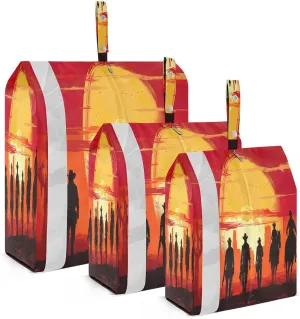Sunset Colorful Cowboys Packing Cubes for Travel 3 Set Packing Cubes Large Luggage Accessories for Vacation Clothes