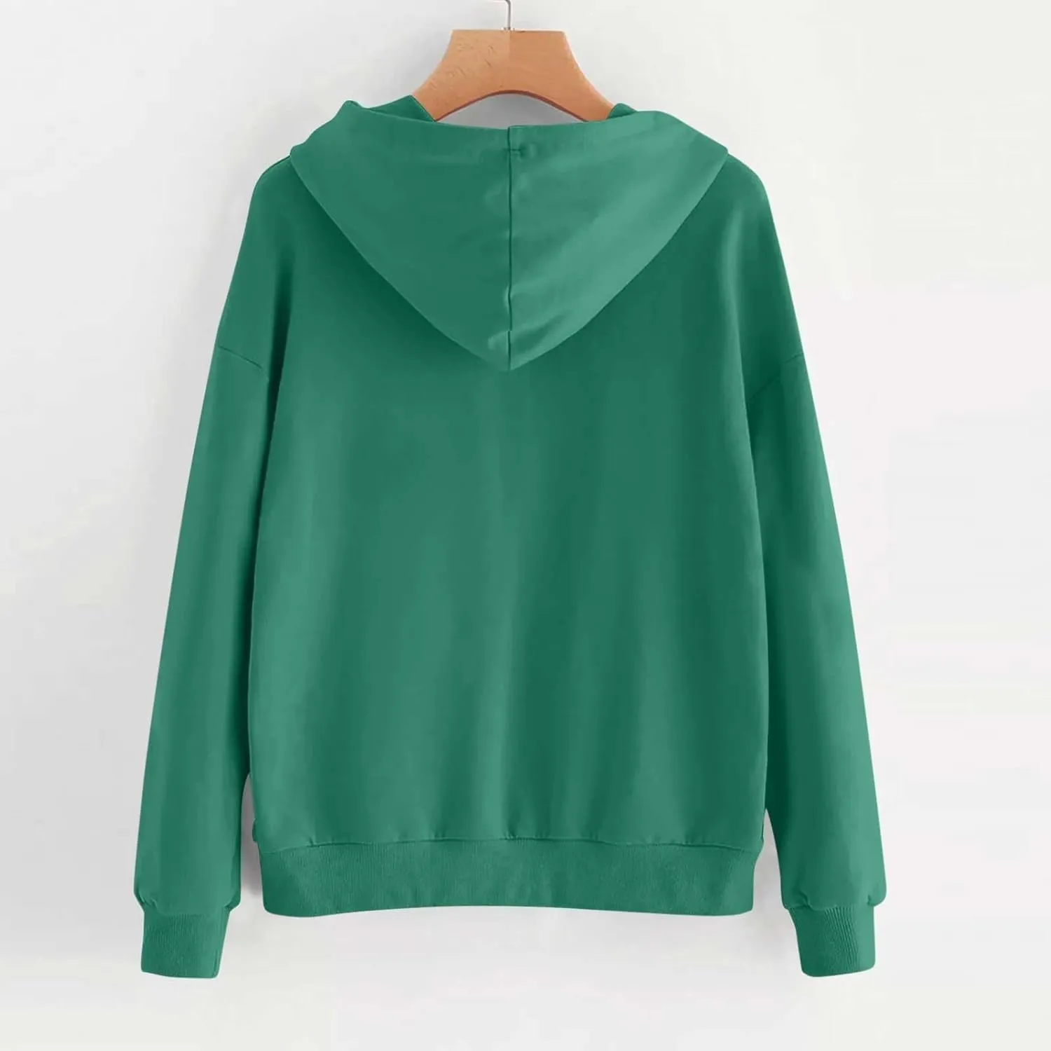 Sweatshirts for Women Oversized Casual Long Sleeve Solid Top Loose Pullover Drawstring Hoodies Sweatshirt with Pocket