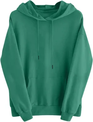 Sweatshirts for Women Oversized Casual Long Sleeve Solid Top Loose Pullover Drawstring Hoodies Sweatshirt with Pocket