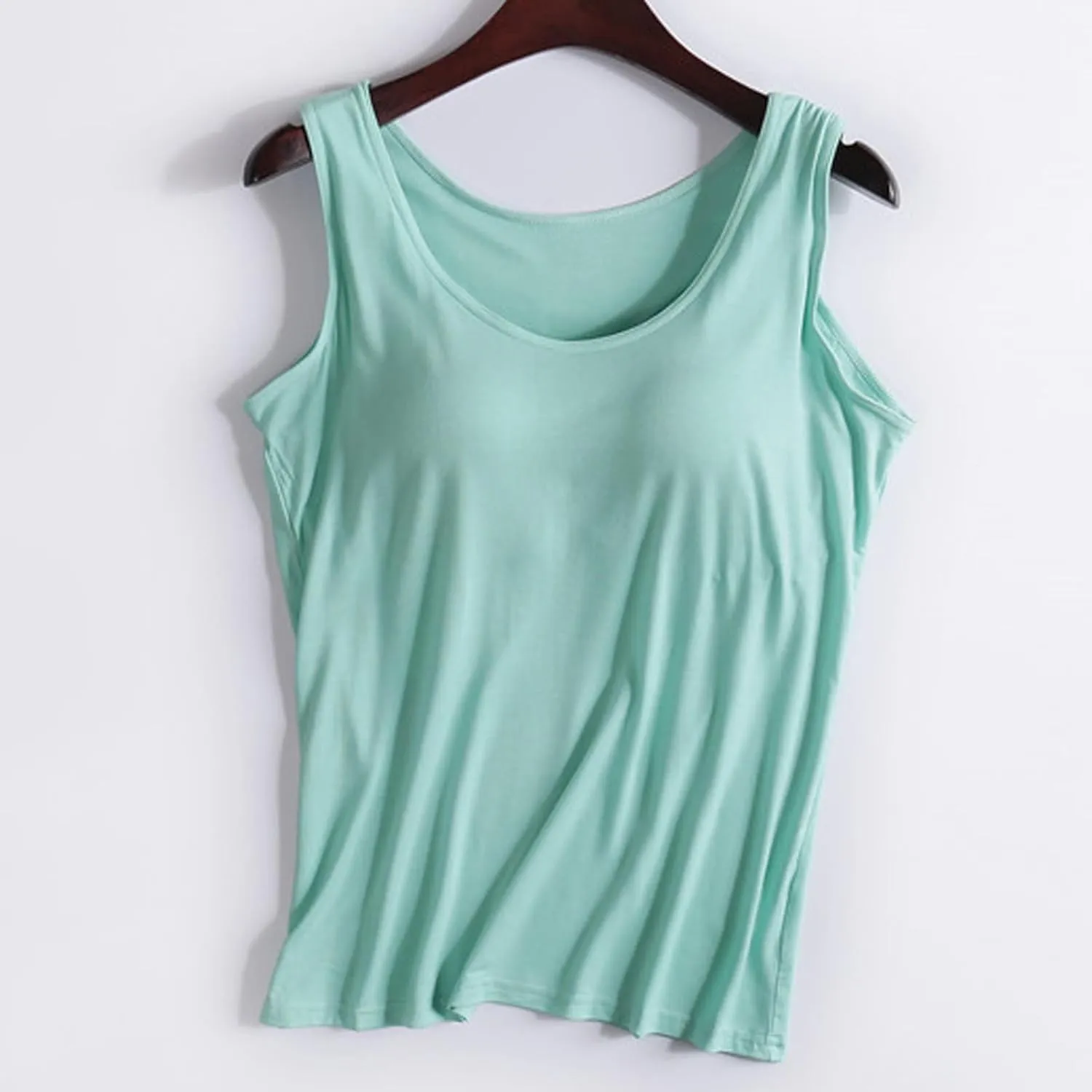 Tank top with Built in Bra for Women Spaghetti Strap Padded Athletic Tops Summer Camisole Shirts Workout Yoga Shirt