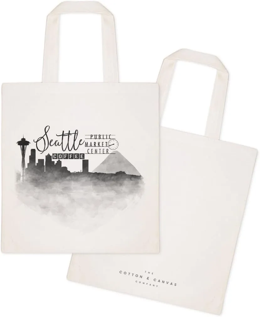 The Cotton & Canvas Co. Cityscape, Souvenir, Beach, Shopping and Travel Reusable Shoulder Tote and Handbag