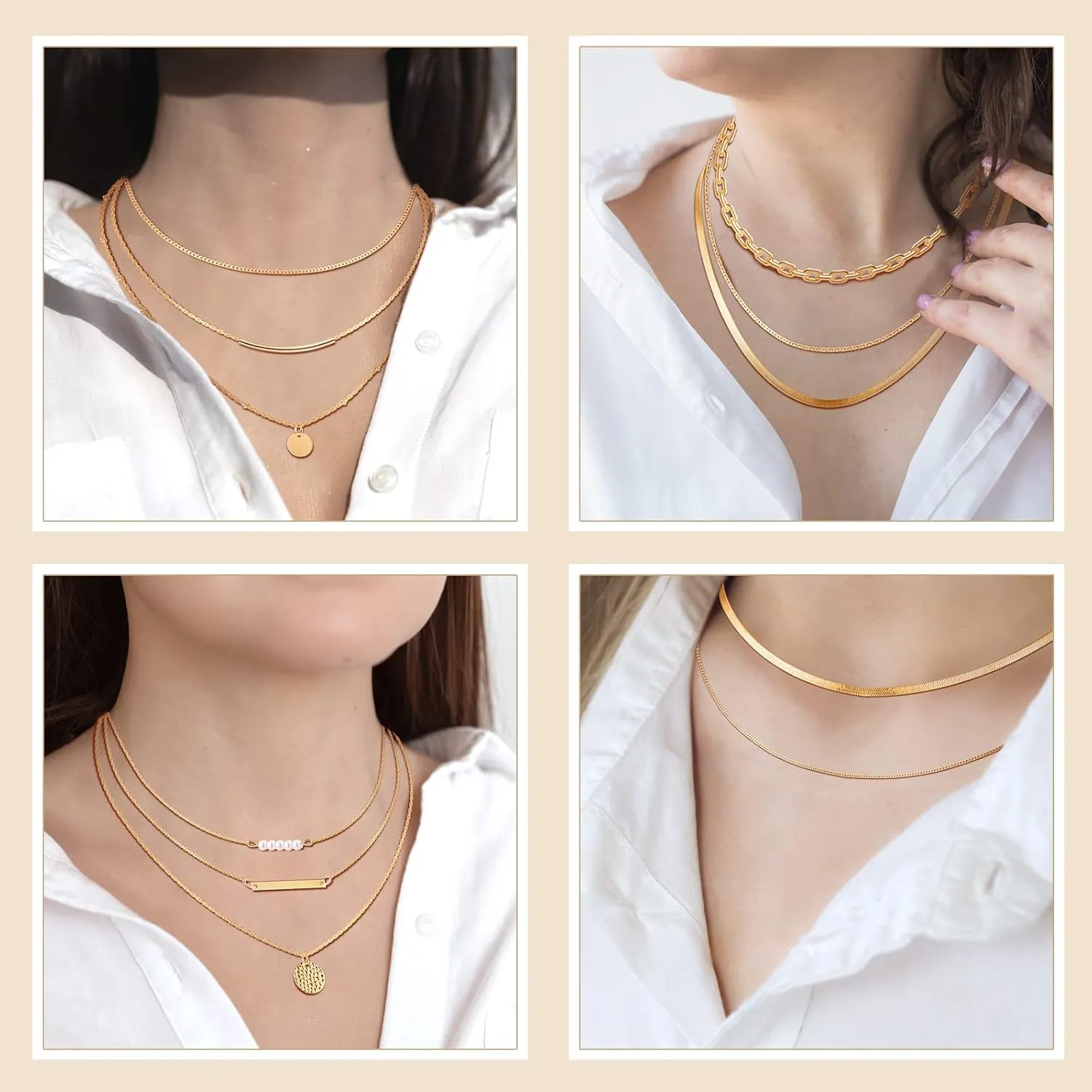 Tiamon 12 Pcs Gold Silver Jewelry Sets for Women Layered Set of Earring Necklace Bracelets for Men Jewelry Gifts