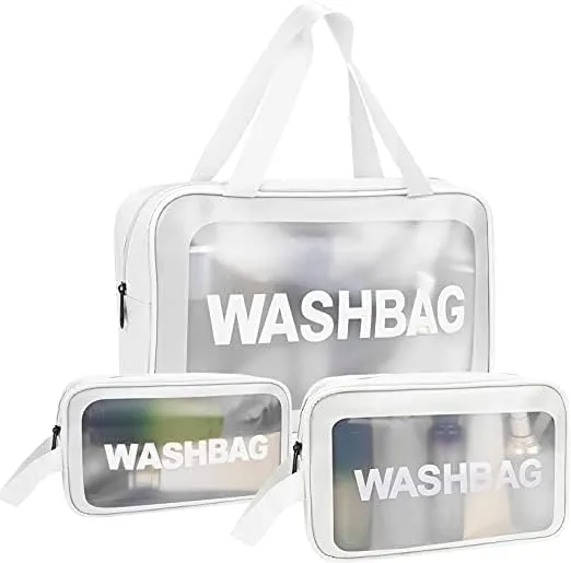 Travel Toiletry Bag for Women and Men,Makeup Cosmetic WashBag Travel Organizer for Accessories, Toiletries (White, M)