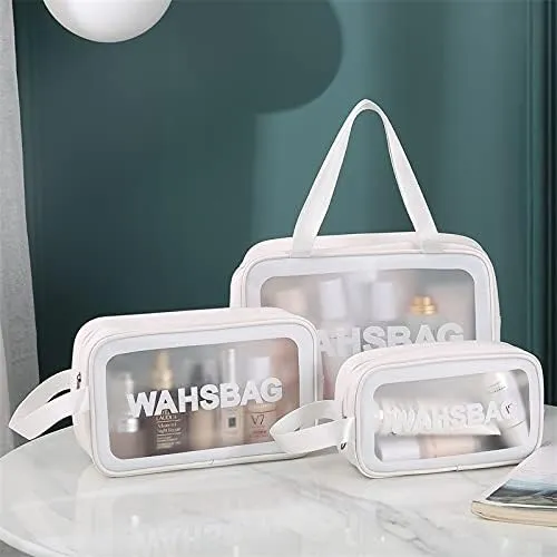 Travel Toiletry Bag for Women and Men,Makeup Cosmetic WashBag Travel Organizer for Accessories, Toiletries (White, M)
