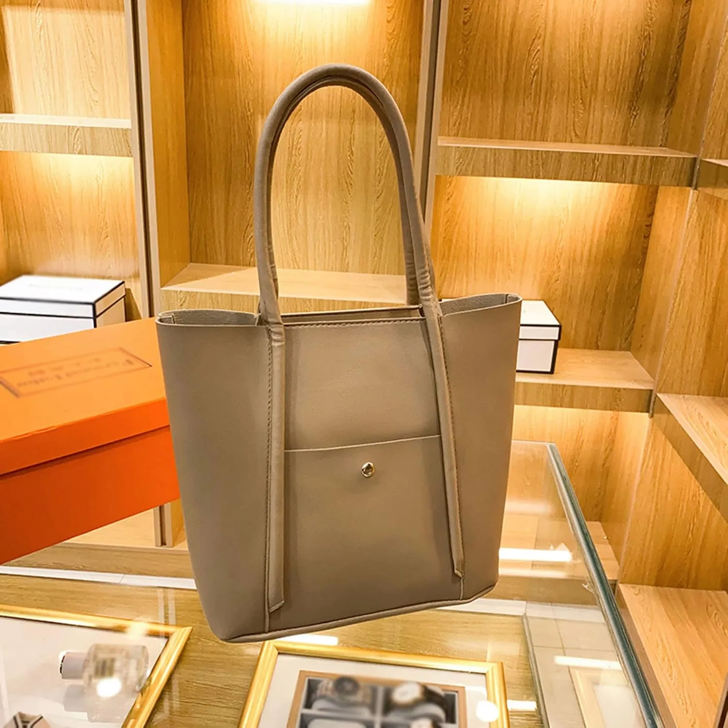 Trendy Ladies Shoulder Bag Fashion Women Artificial Leather Solid Color Zipper Phone Bag Shoulder Hand