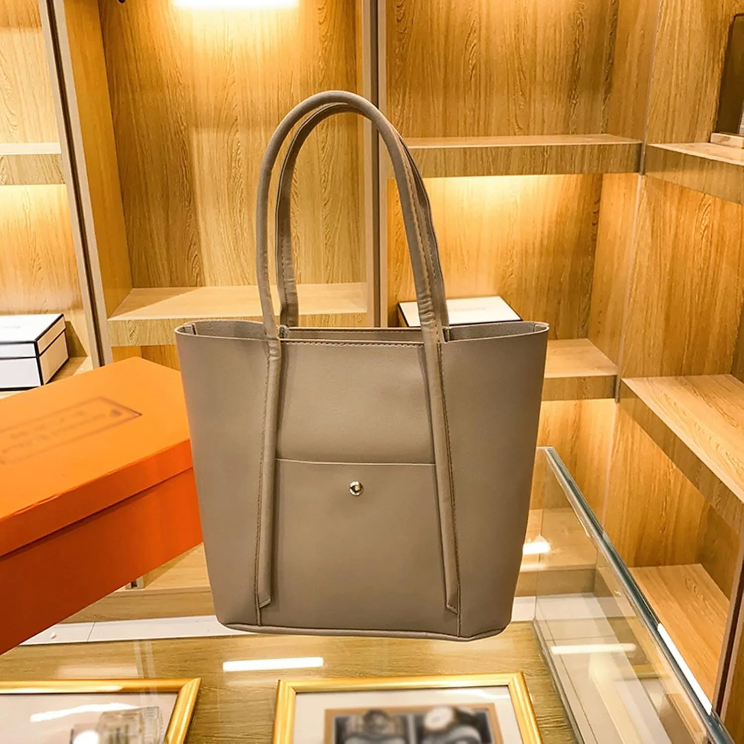 Trendy Ladies Shoulder Bag Fashion Women Artificial Leather Solid Color Zipper Phone Bag Shoulder Hand