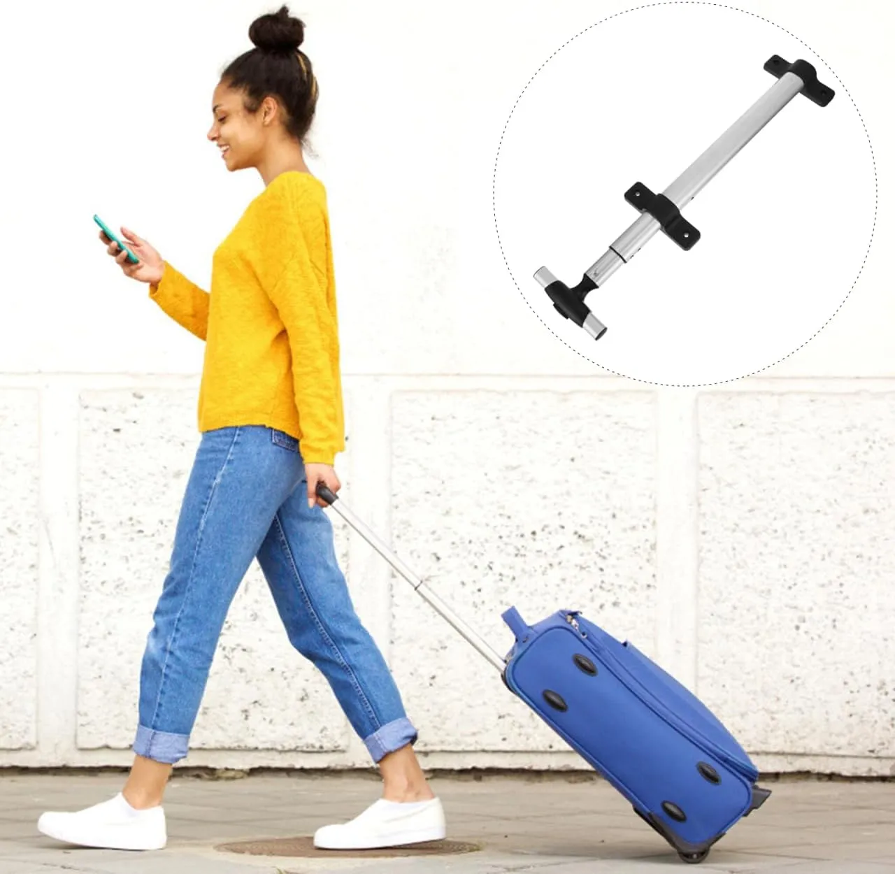 Unomor Luggage Handle Suitcase Telescopic 36-Inch Pull Out Handle Replacement Spare Part Trolley Luggage Accessories
