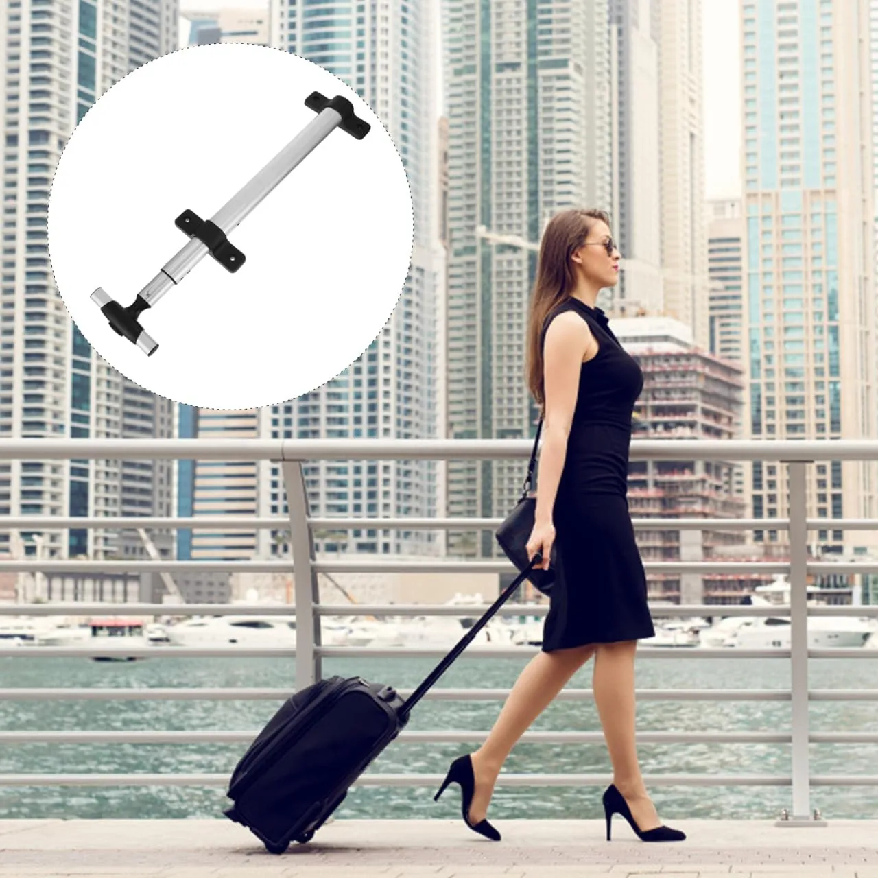 Unomor Luggage Handle Suitcase Telescopic 36-Inch Pull Out Handle Replacement Spare Part Trolley Luggage Accessories