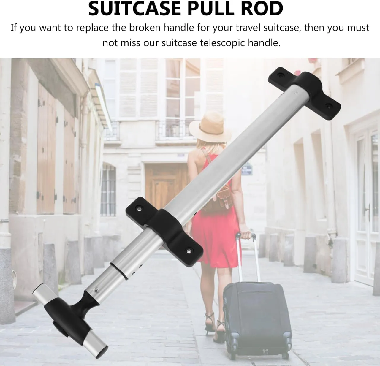 Unomor Luggage Handle Suitcase Telescopic 36-Inch Pull Out Handle Replacement Spare Part Trolley Luggage Accessories