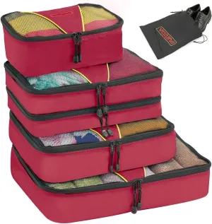 Valyne Packing Cubes 4-pcs Set, Luggage Travel Accessories Organizer Bags with a Free Laundry/shoe Bag
