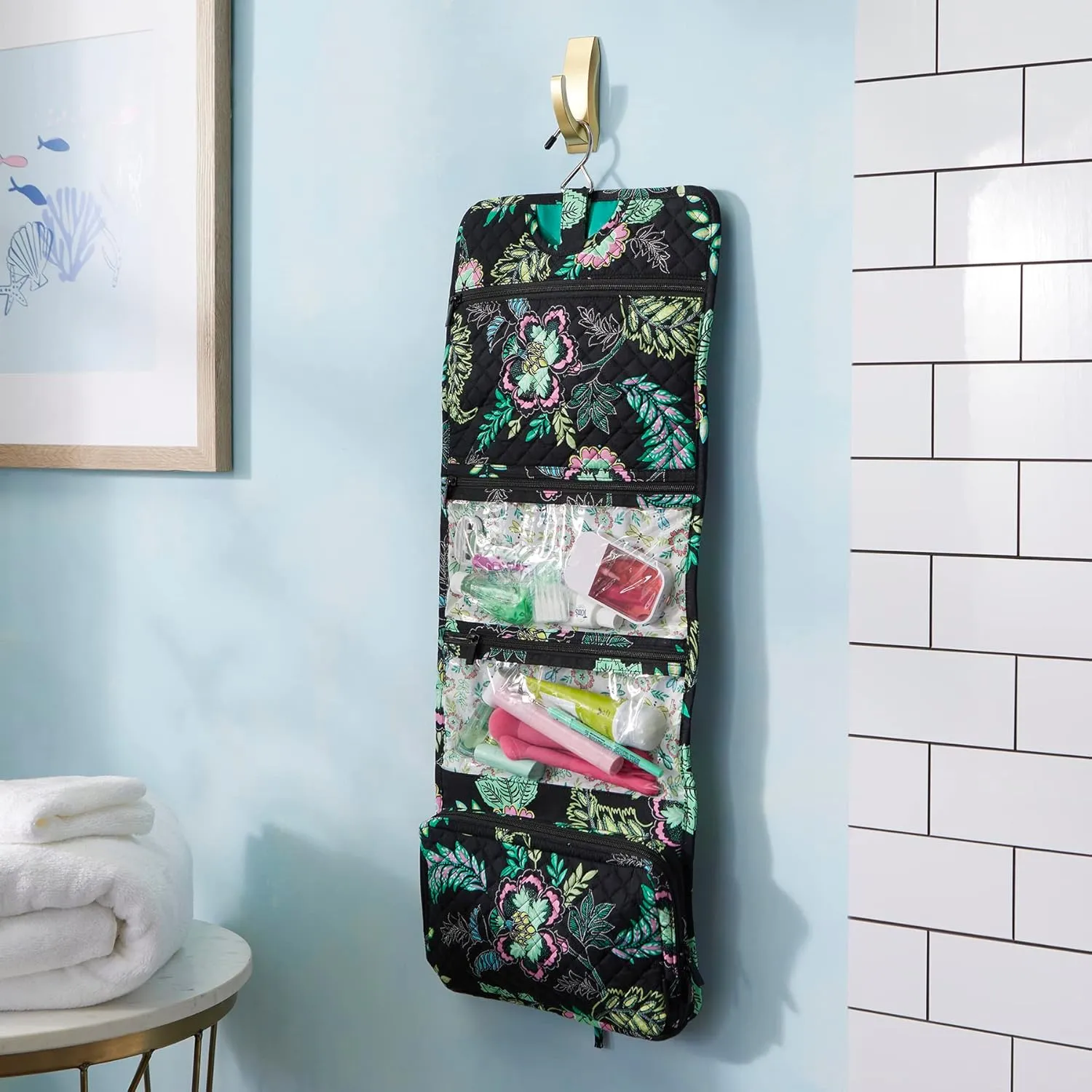 Vera Bradley Women's Premium Cotton Hanging Travel Organizer