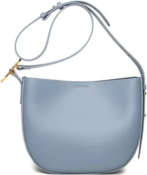 Vintage Cowhide Shoulder Crossbody Bag For Women Tote Bag Ladies Genuine Leather Bucket Handbag Luxury Designer