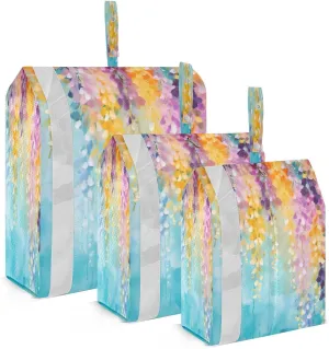 Vintage Floral Colorful Flowers Compression Packing Cubes Suitcase Organizer Bags Set for Travel Cubes for Travel Accessories