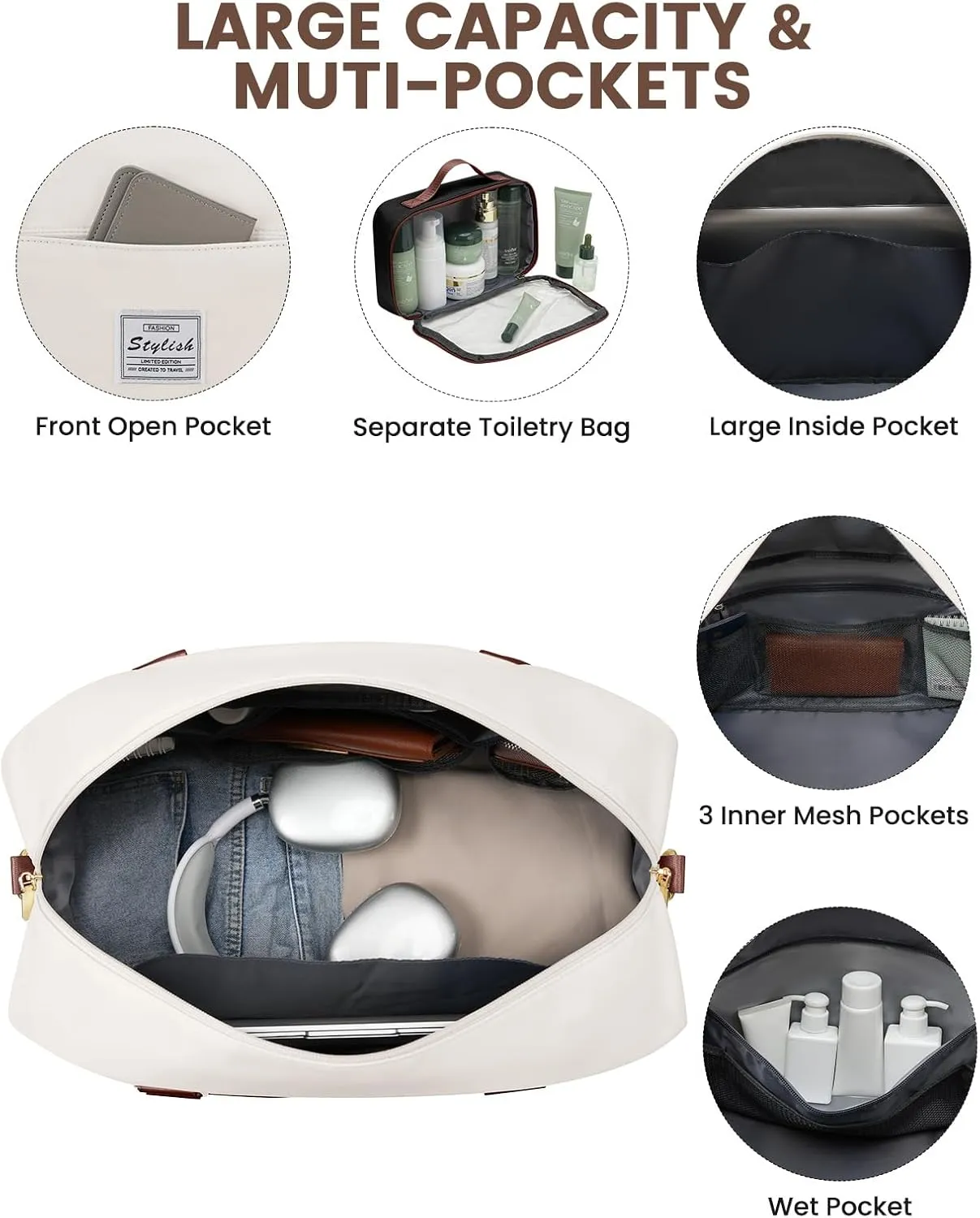 Weekender Travel Duffle Bag for Women: Overnight Bags with Shoe Compartment Carry on Bags for Airplanes with Toiletry Bag Weekend Gym Yoga Bag with Wet Pocket