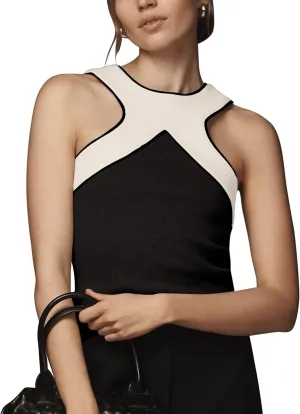 Women Color Block Criss Cross Halter Tank Top Y2k Summer Cute Sleeveless Cut Out Ribbed Crop Tank Shirts
