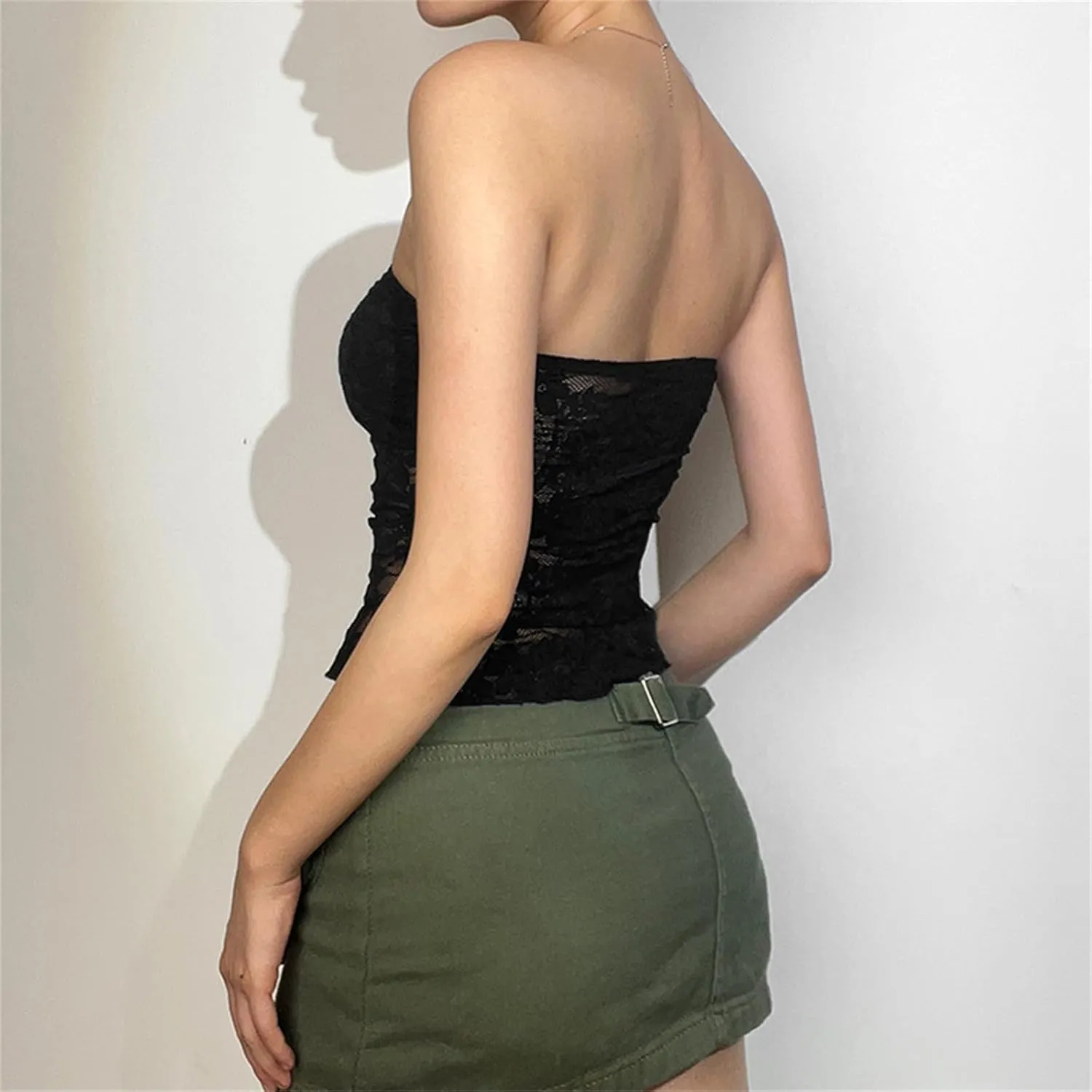 Women Gothic Crop Top Camisole Tank Tops Clubwear Cropped Cami T-Shirt
