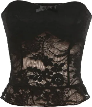 Women Gothic Crop Top Camisole Tank Tops Clubwear Cropped Cami T-Shirt
