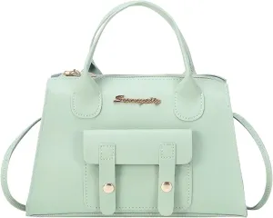 Women Messenger Bag Fashion New Pattern Solid Simple Handbag Shoulder Bag Purpose High Capacity Zipper (Green, One Size)