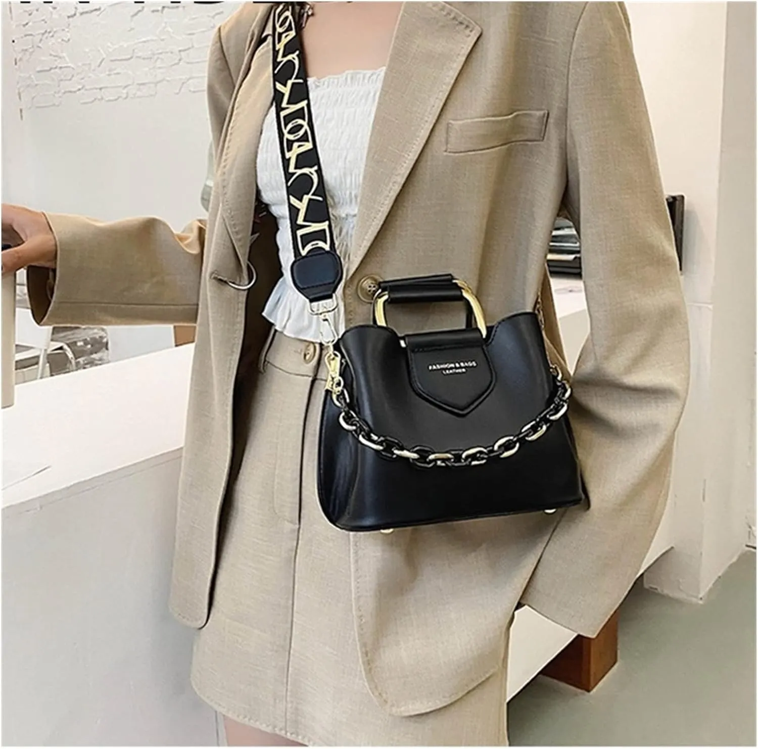 Women Top-handle Mini Bucket Bag Luxury Design Handbags Quality Leather Messenger Shoulder Crossbody Bag For Women(Green)