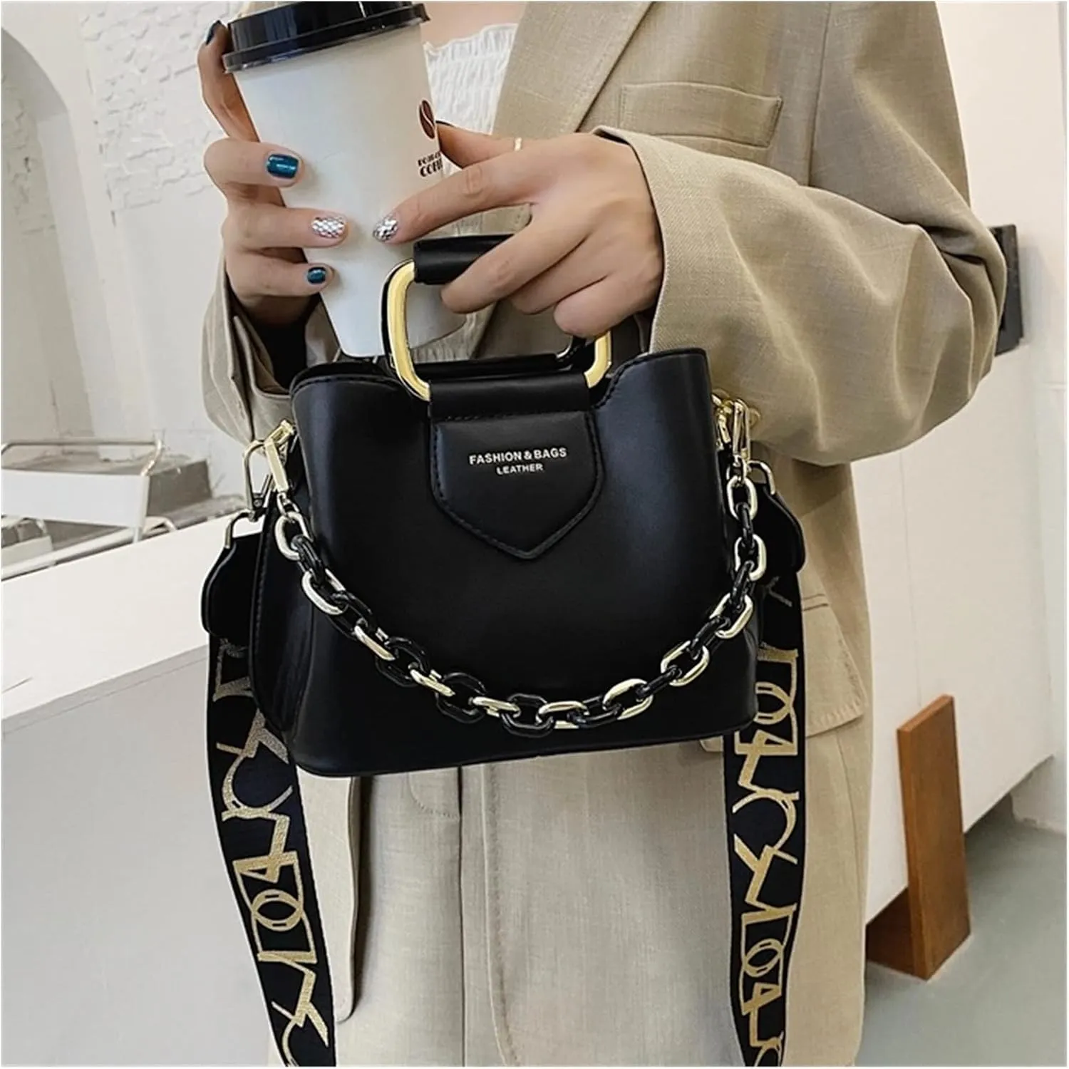 Women Top-handle Mini Bucket Bag Luxury Design Handbags Quality Leather Messenger Shoulder Crossbody Bag For Women(Green)