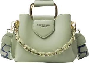 Women Top-handle Mini Bucket Bag Luxury Design Handbags Quality Leather Messenger Shoulder Crossbody Bag For Women(Green)