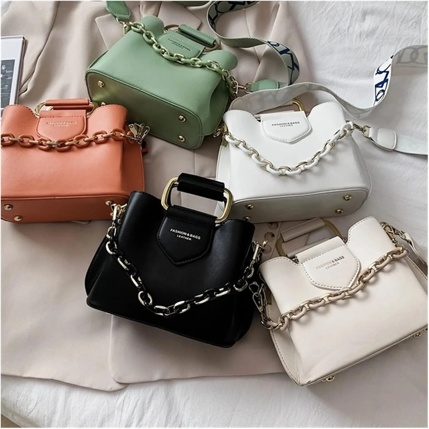 Women Top-handle Mini Bucket Bag Luxury Design Handbags Quality Leather Messenger Shoulder Crossbody Bag For Women(Green)