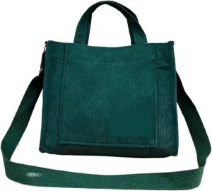 Women's Canvas Casual Tote Bag Retro Art Canvas Crossbody Bags for Women Corduroy Zipper Shoulder Handbags