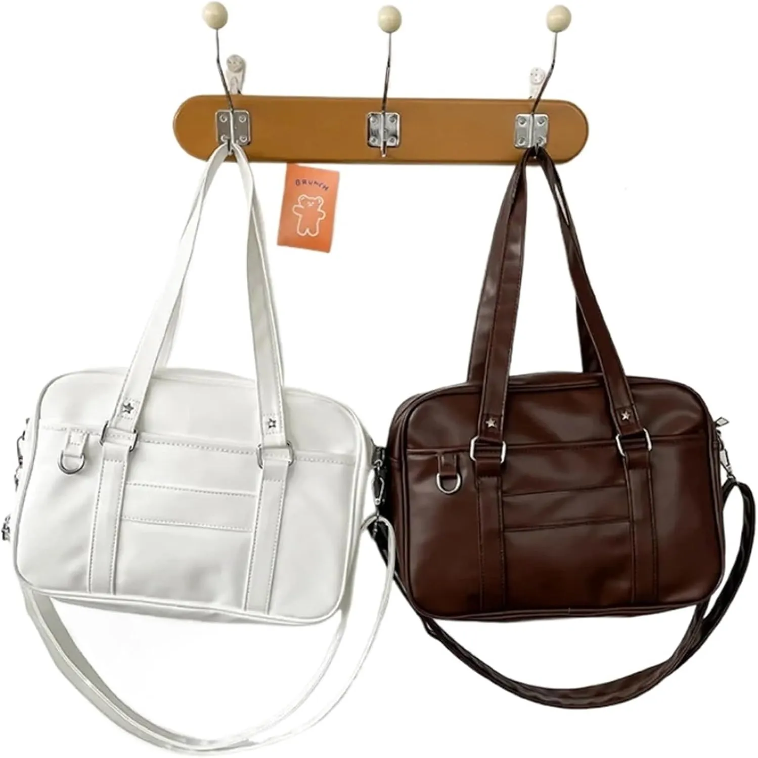 Women's PU Leather Shoulder Bag  Simple Crossbody Bag For High School Students, Itabag Style(Brown)