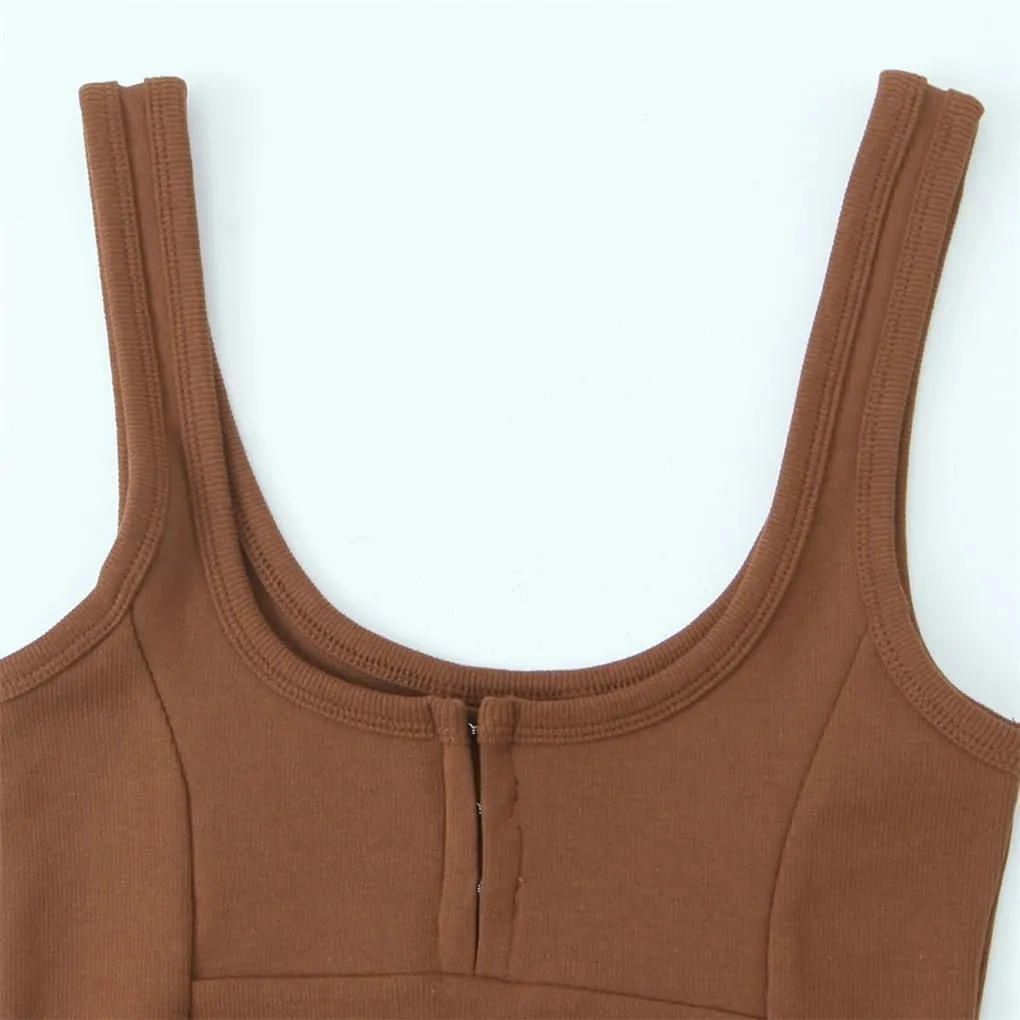Women's Solid Color Slim Square Neck Camisole