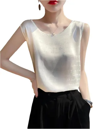 Women's Summer Thin Sleeveless Tank Tops for Women Trendy Satin Sling Silk Camisole