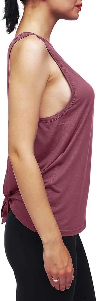 Womens Workout Yoga Tops Open Back Shirts Tie Back Tank Tops with Adjustable Fit