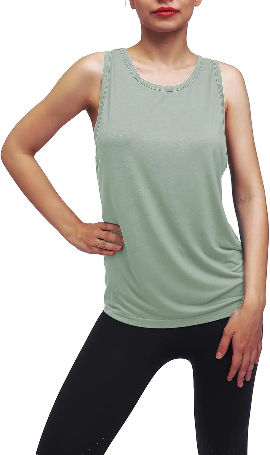 Womens Workout Yoga Tops Open Back Shirts Tie Back Tank Tops with Adjustable Fit