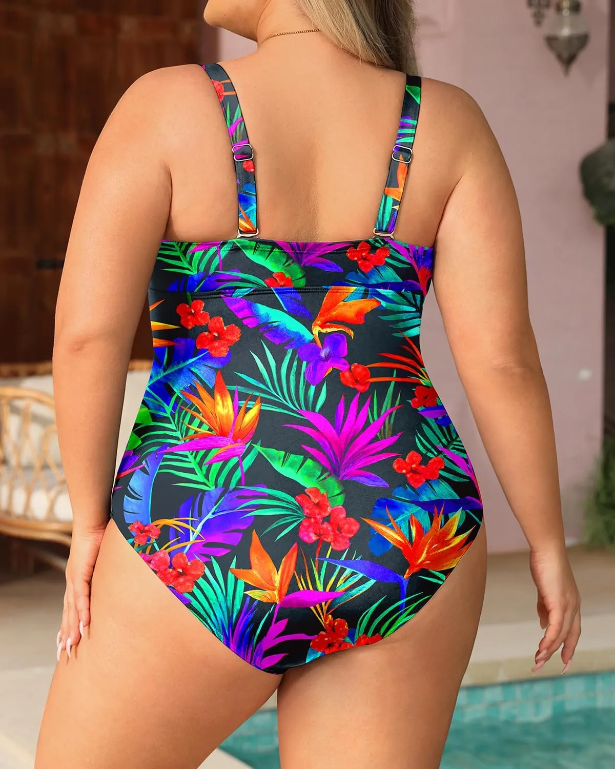 Yonique Plus Size One Piece Swimsuit for Women Tummy Control Bathing Suit Slimming Swimwear