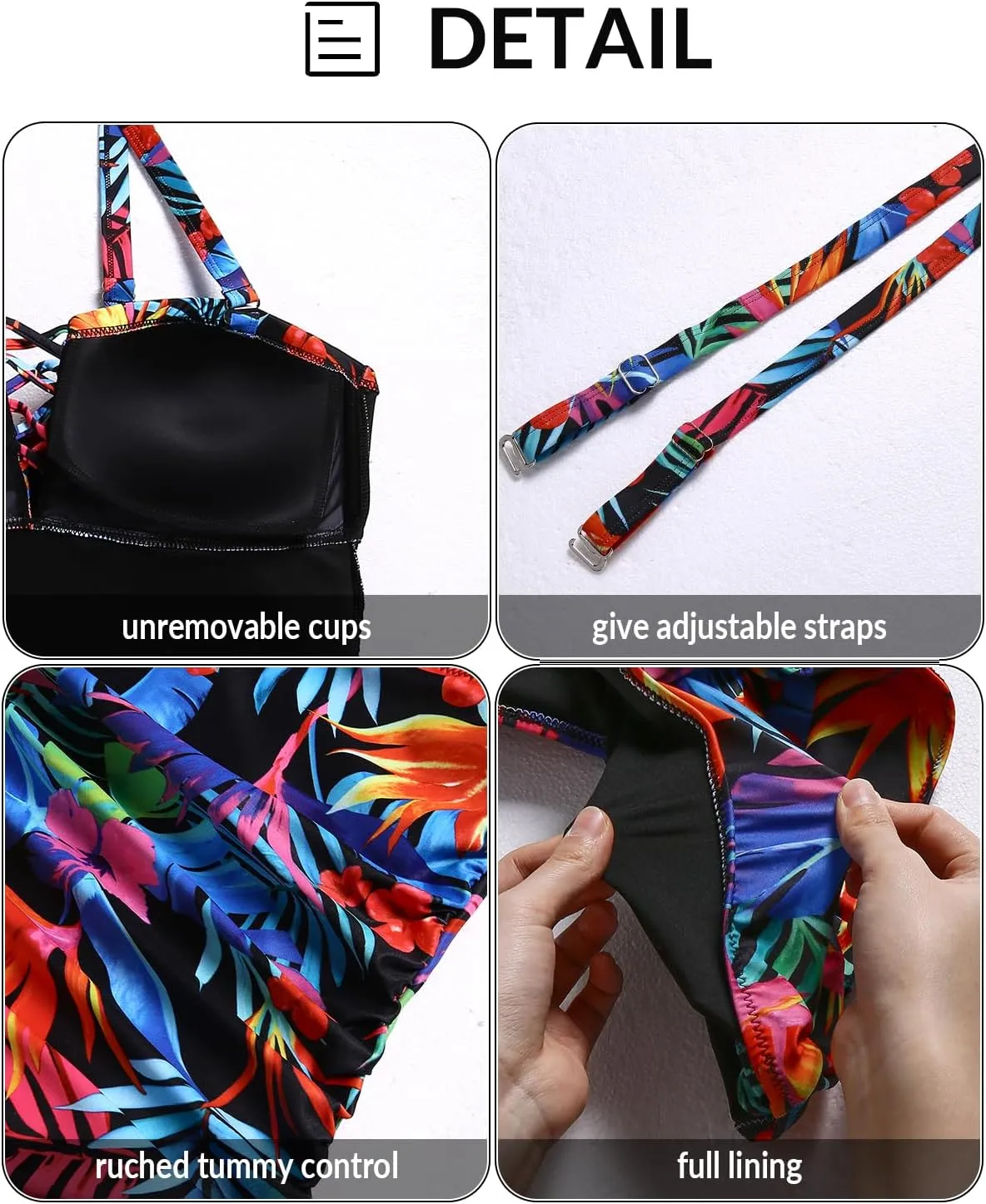 Yonique Plus Size One Piece Swimsuit for Women Tummy Control Bathing Suit Slimming Swimwear