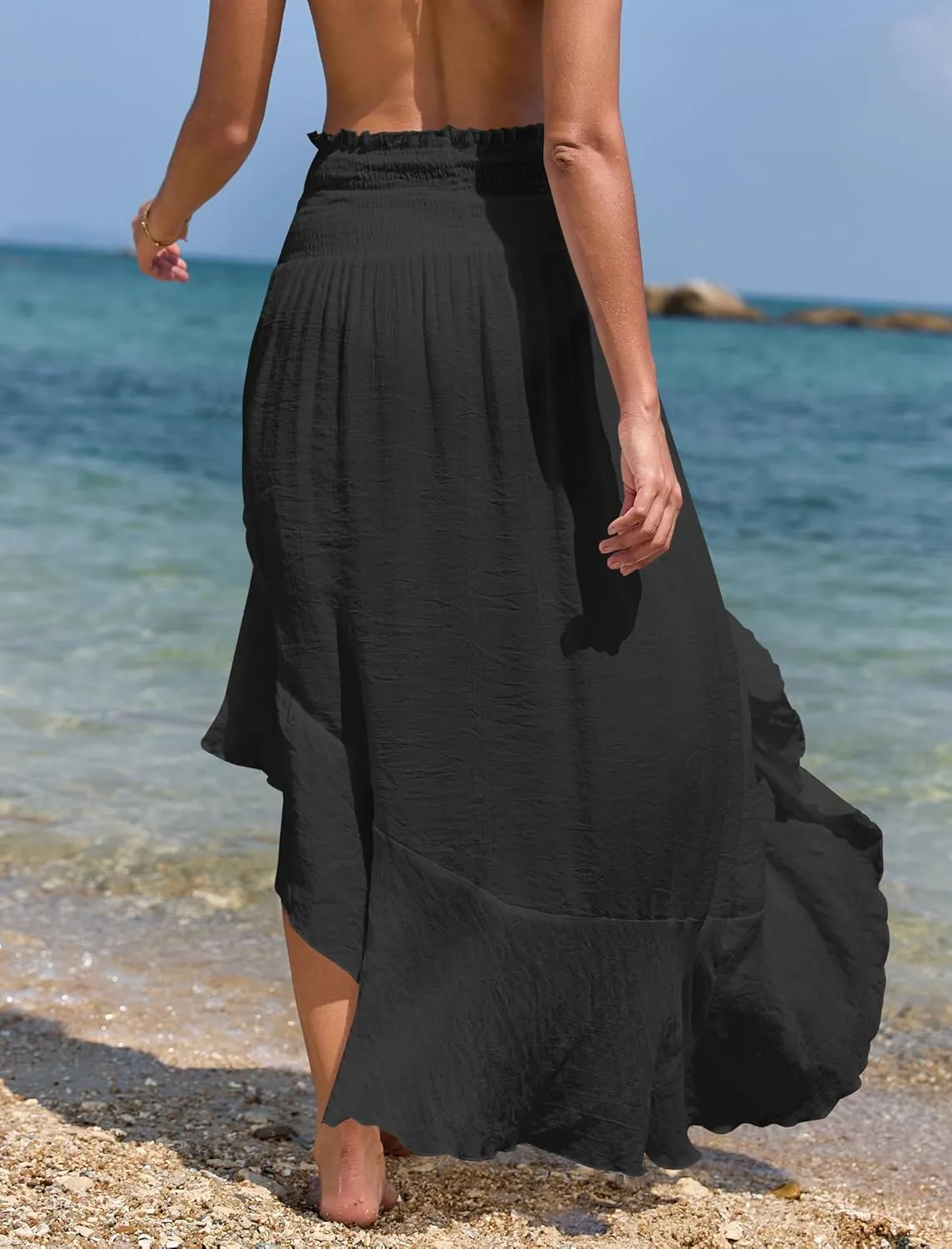 ZAFUL Beach Cover Ups for Women Split Thigh Swim Bathing Suit Summer Vacation Maxi Skirt Swimsuit Coverup 2025