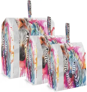 Zebra Colorful Compression Packing Cubes Suitcase Organizer Bags Set for Travel Cubes for Women Travel Accessories